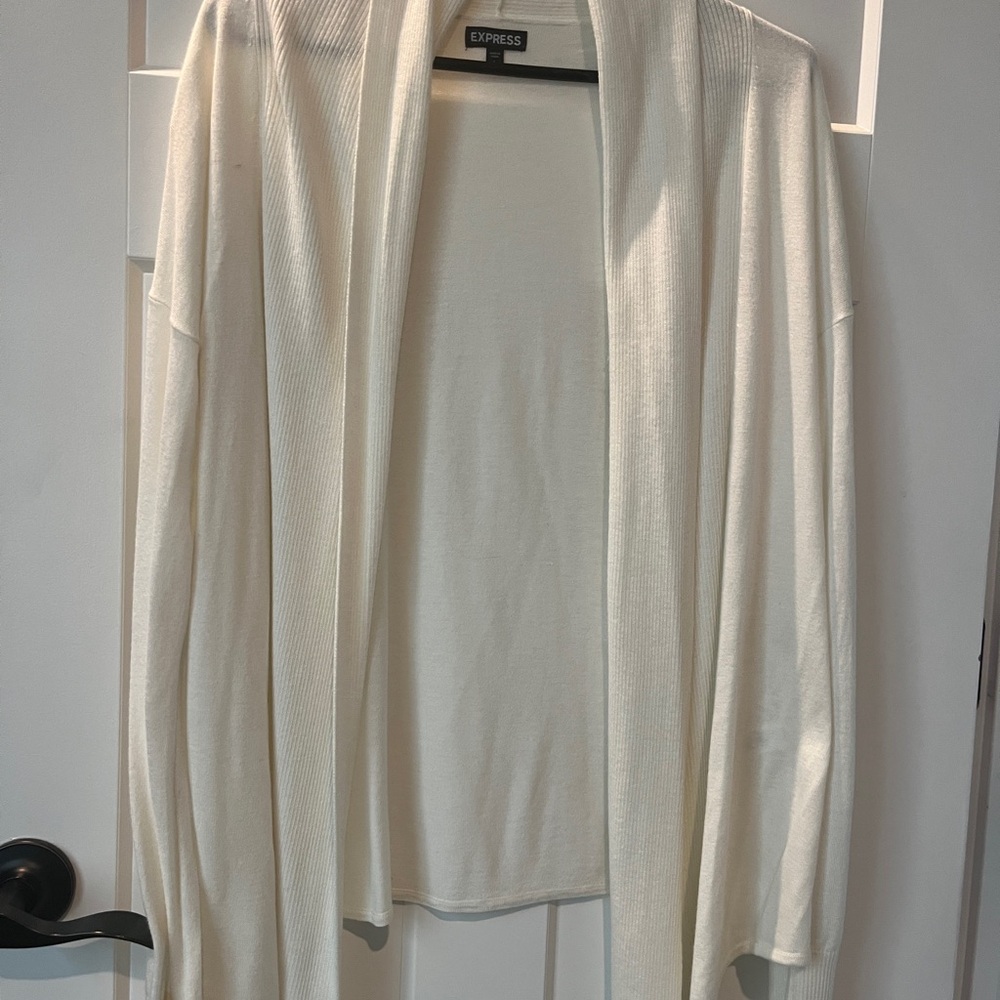Express Cream Open-Front Cardigan Sweater super soft lightweight for Spring!